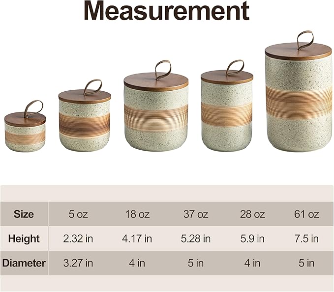 Large Storage Containers with Lids, Ceramic Coffee Container Kitchen Food Storage Jars for Spice Sugar Tea Bag, Stackable Decorative Jars for Counter, 61oz-Ruum Studio Home