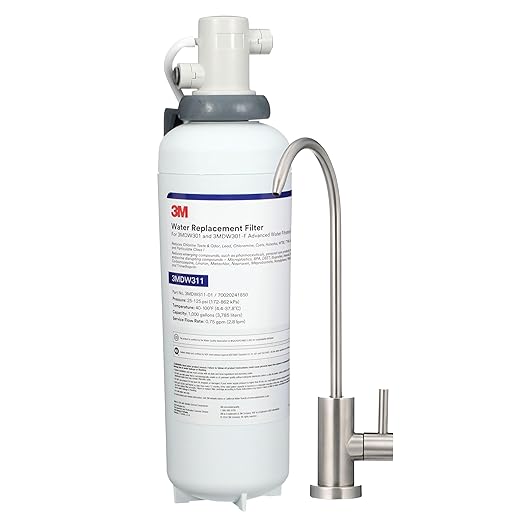 Aqua-Pure 3MDW301 Under Sink Dedicated Faucet Water Filter System, for Lead, VOC's, Microplastics, Cysts, Bad Taste and Odor, Asbestos, MTBE and TTHM Reduction, Includes Faucet-Ruum Studio Home