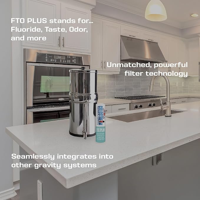 Coldstream FTO Plus Water Filter Cartridge (4 Pack) - Dependable for Easy Installation as a Berkey Replacement - Ceramic Gravity Filter For Stainless Steel Systems-Ruum Studio Home