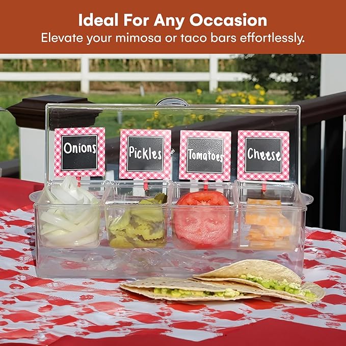 Estilo 4 Section Condiment on Ice, Clear (1-(Pack))-Ruum Studio Home