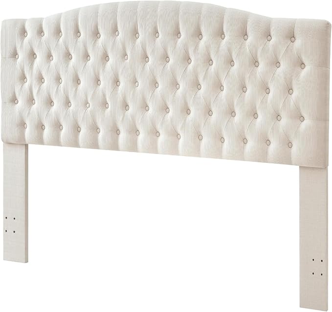Linen Upholstered Headboard King/Cal King Size Latest Model Wall Mount, Bed Frame Mount, Featuring High-Density Sponge Padding, Luxury Texture Easy Assembly Comfort and Style-Ivory-Ruum Studio Home