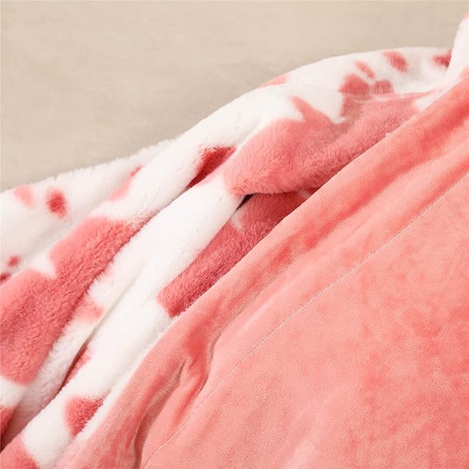 RYNGHIPY Cow Print Throw Blanket Soft Animal Cow Bed Throws Cute Farm Flannel Fleece Throw Blankets Thick Warm Plush Blankets for Sofa Couch Cow Decor Throws (Pink, 51''x63'')-Ruum Studio Home