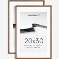 20x30 Poster Frame Set of 2 Natural Solid Walnut Photo Frames with 16x24 Removable Mat Wall Hanging Large Handcrafted Frame with HD Plexiglass Wall and Tabletop Display Large Picture Frame-Ruum Studio Home
