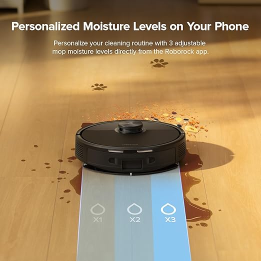 roborock Q7 M5 Robot Vacuum and Mop Combo, 10,000Pa HyperForce Suction, Robotic Vacuum Cleaner, Dual Anti-Tangle System, APP-Controlled Mopping, LiDAR Navigation, for Pet Hair and Carpet, Black-Ruum Studio Home