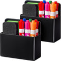 BEYGORM 2 Pack Plastics Magnetic Pen Holder for Refrigerator, Dry Erase Marker Holder for Whiteboard，Magnet School Locker Organizer Accessories, Pencil Cup, Pen Caddy, Classroom Organization(Black)-Ruum Studio Home