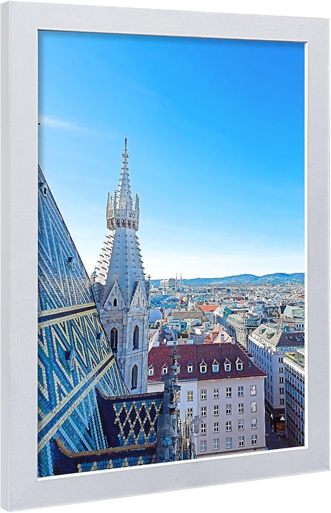 VCK 12x18 Inch Solid Wood Poster Frames with Wall Mounting Hanging Picture Frame Set of 3 White-Ruum Studio Home