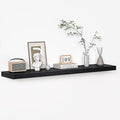 Floating Shelves - 10.3 Inch Deep Wall Shelf for Decor & Storage - Wall Mounted Display Shelving with Invisible Heavy-Duty Metal Bracket - 48" W x 10.3" D x 1.8" H - Set of 1 - Rustic Black-Ruum Studio Home