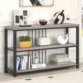 FOLUBAN Console Tables for Entryway, Sofa Table with 3 Tier Storage for Living Room Hallway Foyer Behind Couch, Rustic Light Grey-Ruum Studio Home