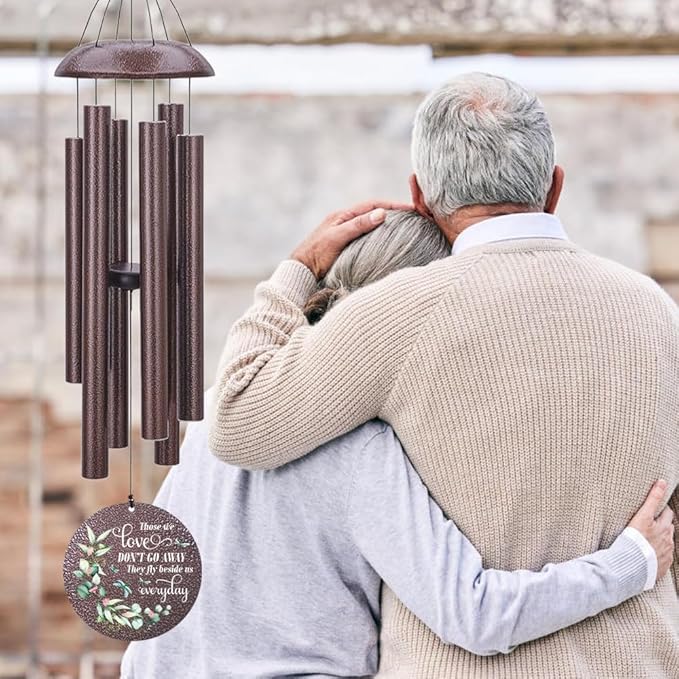 Sympathy Wind Chimes, Personalized Wind Chime for Loss of Loved Ones, Memorial Gifts Wind Chimes, Metal Sympathy Bereavement Condolences Gifts for Funeral (36inch)-Ruum Studio Home