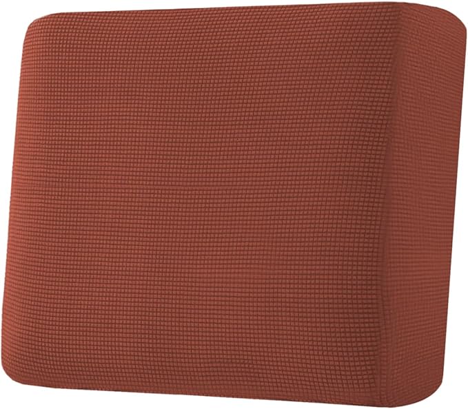 H.VERSAILTEX Super Stretch Individual Seat Cushion Covers Sofa Covers Couch Cushion Covers Slipcover Sets Thick Jacquard Textured Twill Fabric (1 Piece Chair Cushion Cover, Rust)-Ruum Studio Home