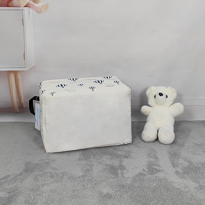 LANGYASHAN Rectangular Storage Bin Collapse Canvas Fabric Cartoon Storage Basket with Handles for Organizing Home Kitchen Boys and Girls Toys Office Closet Shelf Baskets (Rec Blue Balloon)-Ruum Studio Home