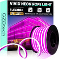 GZBtech Flexible LED Neon Rope Lights 50FT,AC 110-120V Waterproof Strip Light, 120 LEDs/M Cuttable Connectable Neon Lighting for Indoor Outdoor Home Decor/Commercial Building Use-Pink 15M-Ruum Studio Home