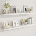 Fun Memories 55 Inch Fireplace Mantel Shelf -Long Floating Shelves, Deep Wall Mounted Farmhouse Display Shelves with Invisible Heavy Duty Metal Bracket, White, 2 Pack-Ruum Studio Home