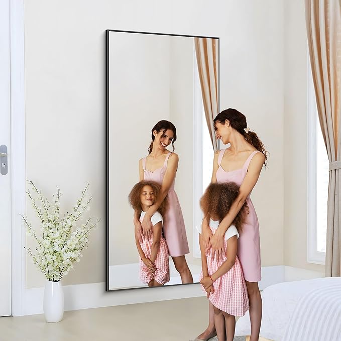 36x72inch Bathroom Mirror, Black Rectangle Mirror with Thin Metal Frame, Large Rectangular Wall Mirrors for Bathroom, Living Roomm, Hair Salon, Big Farmehouse Mirror Hang Horizontal/Vertical-Ruum Studio Home