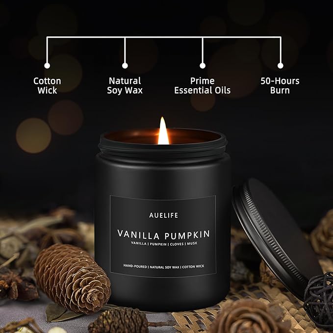 Fall Candle | Vanilla Pumpkin Candle - Scented Candles for Autumn, Fall Aromatherapy Gifts - 7 OZ-Ruum Studio Home