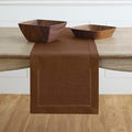 Solino Home Linen Brown Table Runner 48 Inches - Classic Hemstitch, 100% Pure Linen Coffee Table Runner 14 x 48 Inch Ideal for Dresser Tables, Fall, Autumn, Thanksgiving-Ruum Studio Home