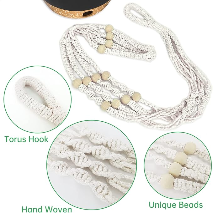 ZMTECH 2 Pack 10 Inch Hanging Planters with Macrame Plant Hanger for Indoor and Outdoor Plants, Self Watering, Drainage Hole, Visible Level Tray, Gray-Ruum Studio Home