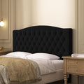 Velvet Upholstered Headboard Queen/Full Size Latest Model Wall Mount, Bed Frame Mount, Featuring High-Density Sponge Padding, Luxury Texture Easy Assembly Comfort and Style-Black-Ruum Studio Home