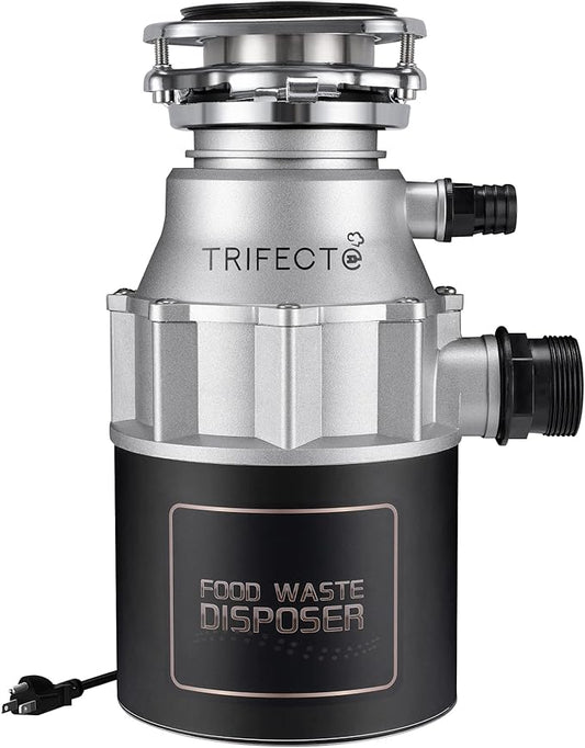 Trifecte Garbage Disposals with Power Cord, Coutinuous Feed Food Waste Disposal with Sound Reduction (EM 200)-Ruum Studio Home