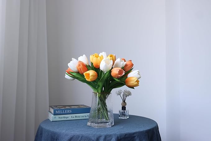 Buart Autumng-Colors Tulip Flowers Artificial Luxury Big Tulip Valentine's Day Mother's Day Easter Home Kitchen Wedding Decorations(11pcs)-Ruum Studio Home