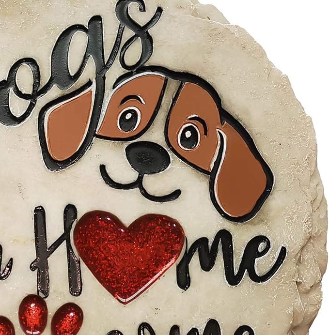 Spoontiques - Garden Décor - Dogs Make a Home Pawsome Stepping Stone - Decorative Stone for Garden-Ruum Studio Home