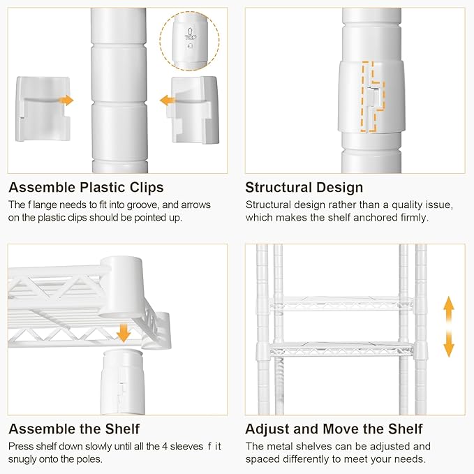 Ulif U13 Medium Over Washer and Dryer Storage Shelves, 6 Tiers Laundry Room Standing Shelf with 2 Hanger Rods, Space Saver Clothes Drying Rack, 57.8" W x 22" D x 77.4" H, White-Ruum Studio Home