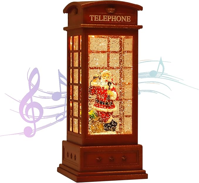 House & Garden Decoration,Christmas Lantern with 8 Pieces of Music,Sparkling Crystal Keep Circling Around The Snowman Families Music Box as a (Old Man)-Ruum Studio Home