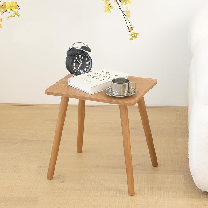 AWASEN Mid Century Modern Side Table, Small End for Living Room Bedroom Office Small Spaces, Modern Side Table Nightstand with Solid Wood, Easy Assembly, (Brown)-Ruum Studio Home