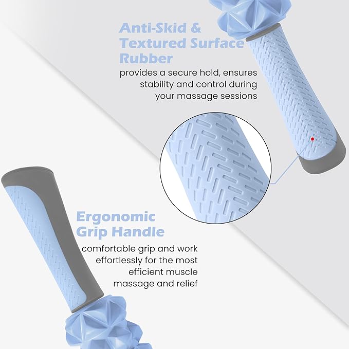 KITWILD Muscle Roller Stick, Massage Roller Stick for Athletes, Body Massage Stick for Muscles Deep Tissue, Muscle Relaxation Roller for Physical Therapy, Myofascial Release, and Yoga Therapy, Blue-Ruum Studio Home
