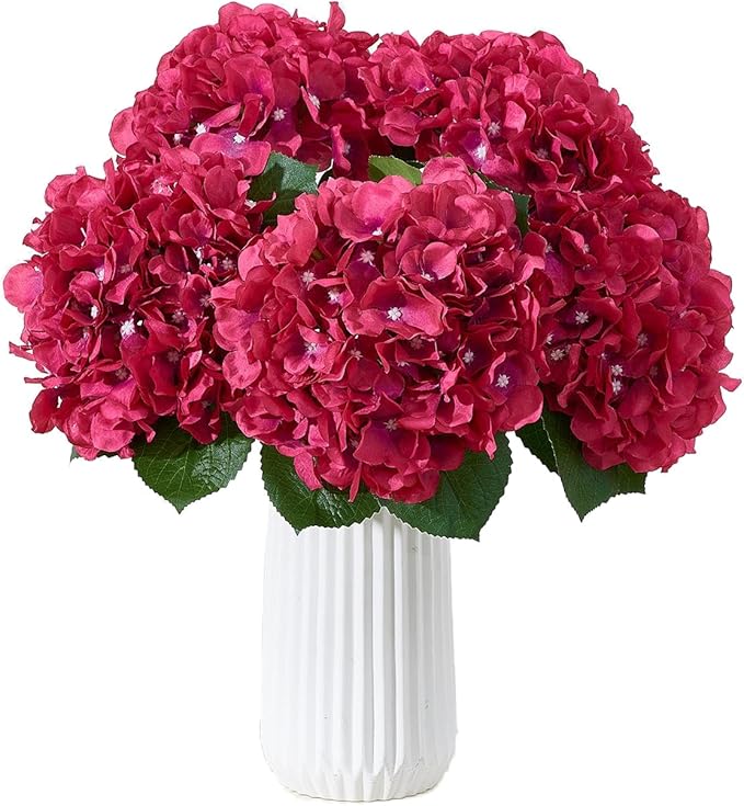 8Pcs Fake Flowers Silk Hydrangea Artificial Flowers Bouquets Faux Hydrangea Stems for Home Table Centerpieces Wedding Party Decoration-Ruum Studio Home