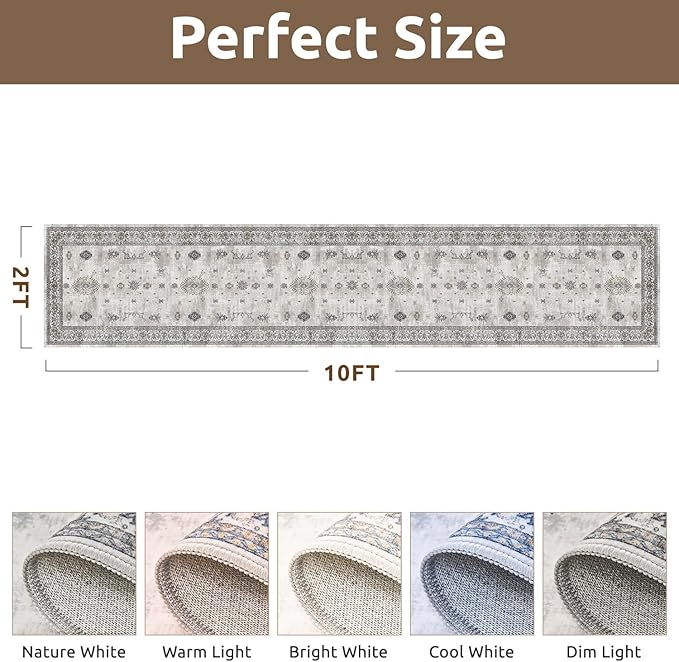 AMOAMI Vintage 2X10 Runner Rug Non Slip Soft Runners for Hallways Washable Hallway Runner Rug Bedside Rugs for Bedroom Long for Hallways Entryway Laundry Room Stair Kitchen Bathroom-Ruum Studio Home