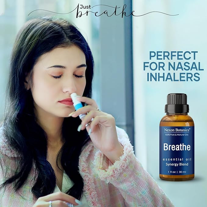 Breathe Essential Oil Blend 30 ml - Breath Sinus Relief with Menthol Oils - for Humidifiers, Diffusers, and Aromatherapy - Nexon Botanics-Ruum Studio Home