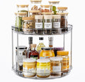 LAMU 2 Tier Lazy Susan Turntable Organizer 10.6'' Rotating Spice Rack Organization for Cabinet, Kitchen, Pantry, Countertop, Bathroom, Vanity, Medicine Cabinet Organizer, Grey-Ruum Studio Home