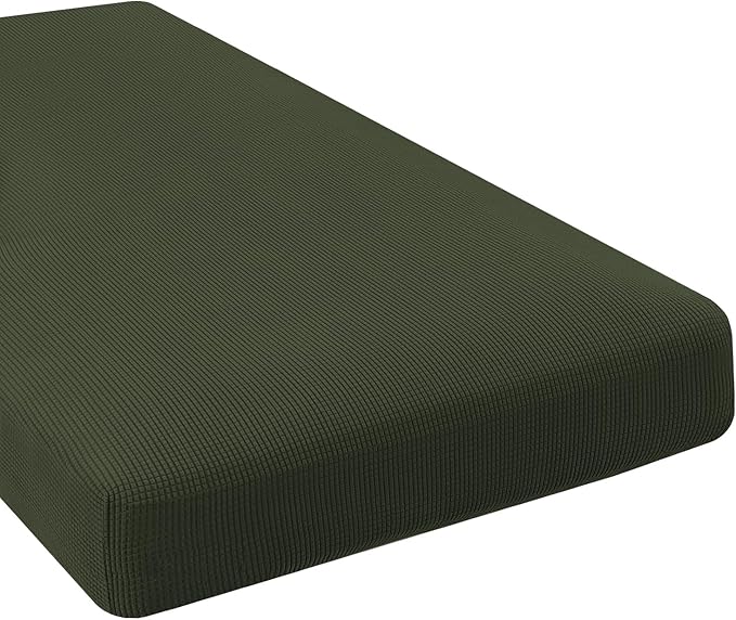H.VERSAILTEX Super Stretch Individual Chaise Cover Sectional Couch Covers for L Shaped Sofa Both Left/Right Featuring Thick Jacquard Textured Twill Fabric (1 Piece Chaise Cover, Olive)-Ruum Studio Home