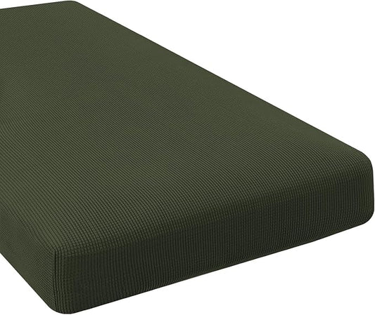 H.VERSAILTEX Super Stretch Individual Chaise Cover Sectional Couch Covers for L Shaped Sofa Both Left/Right Featuring Thick Jacquard Textured Twill Fabric (1 Piece Chaise Cover Large, Olive)-Ruum Studio Home