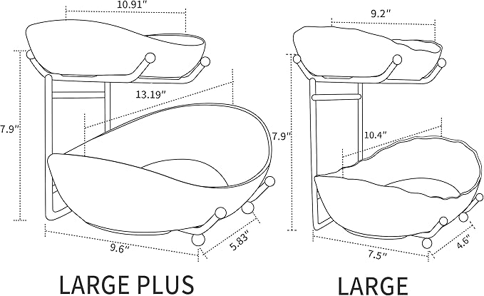 HBlife Fruit Bowl for Kitchen Counter - 2 Tier Fruit Basket with Metal Stand, Ceramic Fruit Holder for Fruit Vegetable Storage, Serving Platters Serving Trays for Party-Ruum Studio Home