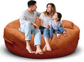 Bean Bag Chair for Adults 5FT,Soft Removable Cover for Teens/Girls Bedroom,Fluffy Giant Round Floor Beanbag Lounger Chairs (No Filler,Orange)-Ruum Studio Home