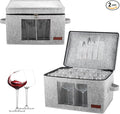 2 Pack Wine Glass Storage Box with Dividers, Stemware Storage Containers for Packing and Moving, China Storage Containers Box for 12 Crystal Glassware, Wine Glasses, Drinkware,Light Gray-Ruum Studio Home