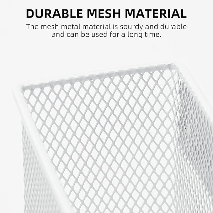 dedoot Magnetic Pencil Holder, Locker Pencil Holder Strong Magnetic Holder for Whiteboard Marker, 4.7x2.3x3.7inch Black Mesh Magnetic Holder for Fridge, Sponge, Recipe, Beverage,White-Ruum Studio Home