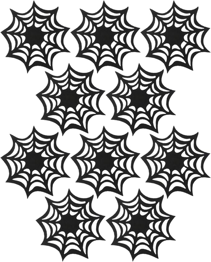 VOSAREA 10pcs Halloween Spider Web Coasters Placemat Decorative Table Placemats Doilies Halloween Decorarion Supplies-Ruum Studio Home