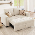Belffin Modular Sectional Sleeper Sofa with Pull Out Couch Bed Modular Sleeper Loveseat Sectional Sofa Velvet Fabric for Living Room Apartment Beige-Ruum Studio Home