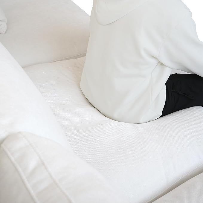 JACH Sectional Couches for Living Room, Cloud Sectional Couch with Deep Seat, Down Filled Modular Sofa, Covers Removeable & Washable,Love Seat Sofas Furniture for Living Room, White-Ruum Studio Home