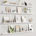Picture Ledge Shelf for Wall, Floating Shelves Set of 4, 48 Inch Long Nursery Book Shelves for Toys Storage, Kids Bookshelf Wall Mounted for Books Photo Frames, White-Ruum Studio Home
