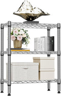 750 lbs 3 Tier Shelf Metal Storage Shelves Wire Rack Closet Organizers for Garage Kitchen Bathroom Laundry Chrome 11.8" D x 25.6" W x 31.5" H-Ruum Studio Home