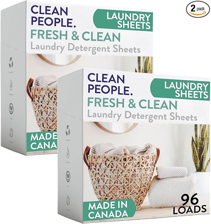 The Clean People Laundry Detergent Sheets - Laundry Soap - Ultra Concentrated, Recyclable Packaging, Stain Fighting - Fresh Scent, 192 Pack-Ruum Studio Home