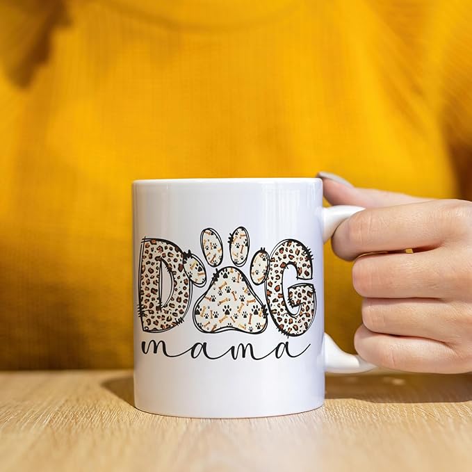 JINYO Dog Mama Mug, Dog Mom Coffee Cup, Dogs Lover Owner Gifts for Women, Pet Lover Gifts Ceramic Coffee Tea Mug 11 oz-Ruum Studio Home