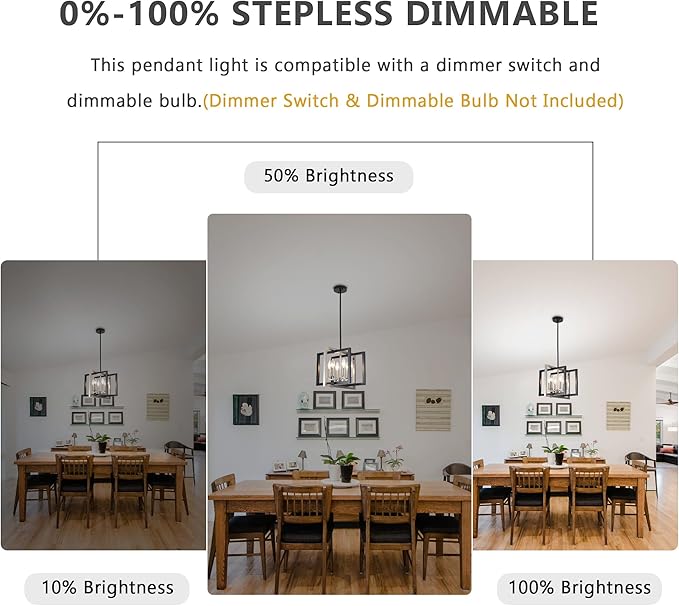 ANKYLHUA Black Nickel Chandelier,6-Lights Ceiling Light Fixture E12,Adjustable Hight Pendant Lights Kitchen Island,Chandeliers for Dining Room Bedroom,Entryway,Foyer-Ruum Studio Home