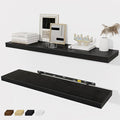 Fun Memories Black Floating Shelves 36 Inch Long, Rustic Farmhouse Bathroom Shelves Over Toliet, 36 x 8 Inch Floating Shelves for Wall, Deep Wall Shelf for Living Room, Kitchen, Bedroom, Set of 2-Ruum Studio Home