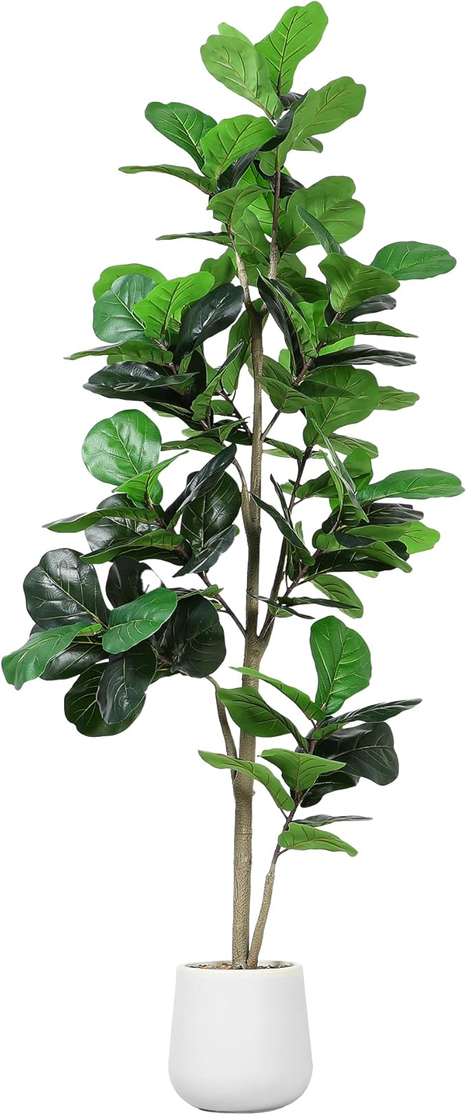 Artificial Fiddle Leaf Tree, 7ft Faux Plant Fake Ficus Lyrata Trees with White Planter, Artificial Fig Trees Floor Plants for House Office Living Room Indoor Home Decor, Housewarming Gift-Ruum Studio Home