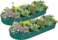 2 Pack 8x3x1FT Galvanized Raised Garden Bed Large Metal Planter Box Kit Elevated Raised Garden Planters for Outdoor Plants, Green-Ruum Studio Home
